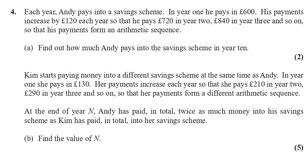 Each-year,-Andy-pays-into-a-savings-scheme-Edexcel-A-Level Maths Pure-Question 5-2018-Paper 1.png